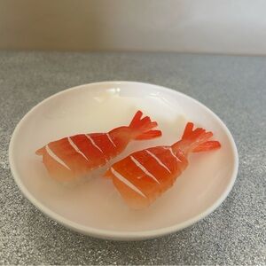Trinket dish with fake sushi shrimps attached. Originally from Michael’s EUC